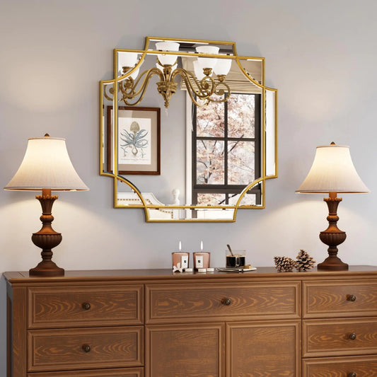 Miller Gold 26"x26" Beveled Wall Mirror