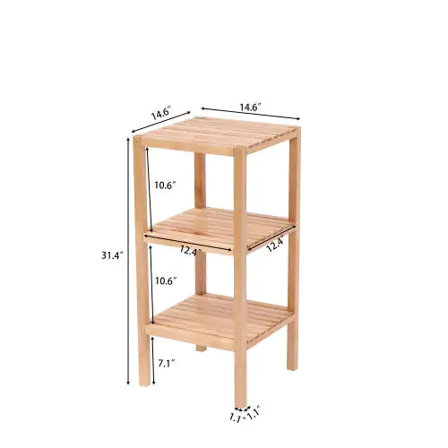 3-Tier Birch Bathroom Shelf, Narrow Shelving Unit, Multifunctional Storage Rack, Corner Rack, For Kitchen, Living Room, Bedroom, Entryway, Bathroom, Natural