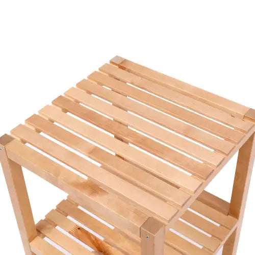 3-Tier Birch Bathroom Shelf, Narrow Shelving Unit, Multifunctional Storage Rack, Corner Rack, For Kitchen, Living Room, Bedroom, Entryway, Bathroom, Natural